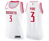 Women's Nike Houston Rockets #3 Chris Paul Swingman White Pink Fashion NBA Jersey