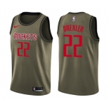 Youth Nike Houston Rockets #22 Clyde Drexler Swingman Green Salute to Service NBA Jersey