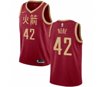 Youth Nike Houston Rockets #42 Nene Swingman Red NBA Jersey - 2018-19 City Edition