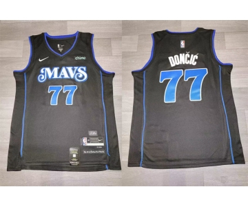 Mavericks 77 Luka Doncic Black Nike 2023-24 City Edition Swingman Jersey