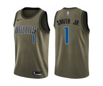 Men Nike Dallas Mavericks #1 Dennis Smith Jr. Green Salute to Service NBA Swingman Jersey
