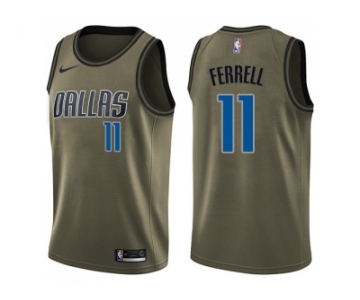Men Nike Dallas Mavericks #11 Yogi Ferrell Green Salute to Service NBA Swingman Jersey