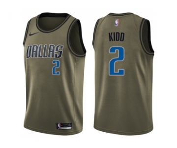 Men Nike Dallas Mavericks #2 Jason Kidd Green Salute to Service NBA Swingman Jersey