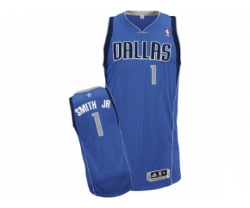 Men's Adidas Dallas Mavericks #1 Dennis Smith Jr. Authentic Royal Blue Road NBA Jersey