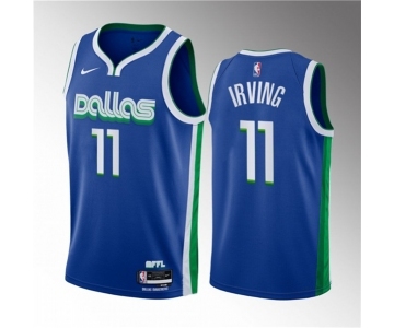 Men's Dallas Mavericks #11 Kyrie Irving Blue 2022-23 City Edition Stitched Basketball Jersey
