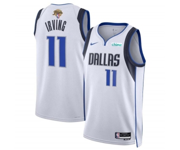 Men's Dallas Mavericks #11 Kyrie Irving White 2024 Finals Association Edition Stitched Basketball Jersey