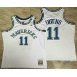 Men's Dallas Mavericks #11 Kyrie Irving White AU Throwback Jersey Men's Dallas Mavericks #11 Kyrie Irving White AU Throwback Jersey