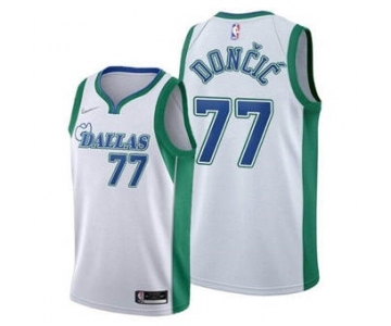 Men's Dallas Mavericks 2021-22 City Edition #77 Luka Doncic White Stitched Basketball Jersey