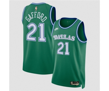 Men's Dallas Mavericks #21 Daniel Gafford Green 2025 Classic Edition Stitched Basketball Jersey