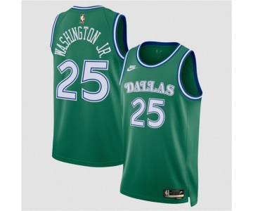 Men's Dallas Mavericks #25 P.J. Washington Green 2025 Classic Edition Stitched Basketball Jersey