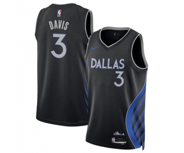 Men's Dallas Mavericks #3 Anthony Davis Black 2025-26 City Edition Stitched Basketball Jersey
