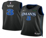 Men's Dallas Mavericks #3 Anthony Davis Black 2025 City Edition Stitched Jersey
