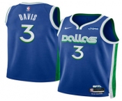 Men's Dallas Mavericks #3 Anthony Davis Blue 2025 City Edition Stitched Jersey