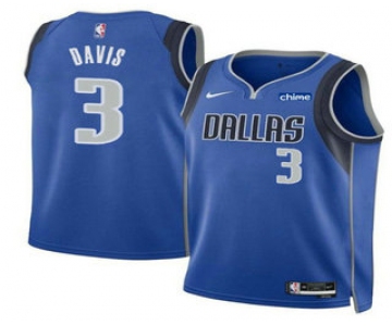 Men's Dallas Mavericks #3 Anthony Davis Blue 2025 Icon Edition Stitched Jersey