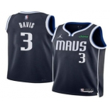 Men's Dallas Mavericks #3 Anthony Davis Navy 2025 Statement Edition Stitched Jersey