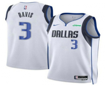 Men's Dallas Mavericks #3 Anthony Davis White 2025 Association Edition Stitched Jersey