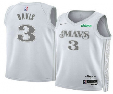 Men's Dallas Mavericks #3 Anthony Davis White 2025 City Edition Stitched Jersey