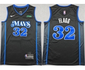 Men's Dallas Mavericks #32 Cooper Flagg Black City Edition Stitched Basketball Jersey