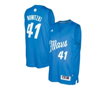 Men's Dallas Mavericks #41 Dirk Nowitzki Blue 2016 Christmas Day NBA Swingman Jersey