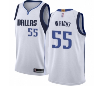 Men's Dallas Mavericks #55 Delon Wright Authentic White Basketball Jersey - Association Edition