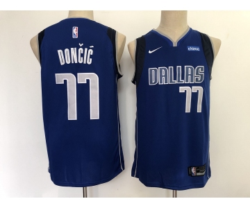 Men's Dallas Mavericks #77 Luka Doncic Swingman Royal Blue Road Basketball Jersey - Icon Edition