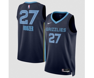 Men's Memphis Grizzlies #27 Cameron Boozer Navy 2026 Draft Icon Edition Stitched Jersey
