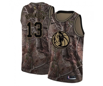 Men's Nike Dallas Mavericks #13 Jalen Brunson Swingman Camo Realtree Collection NBA Jersey