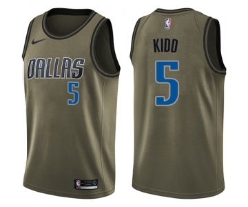 Men's Nike Dallas Mavericks #5 Jason Kidd Swingman Green Salute to Service NBA Jersey