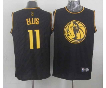 nba dallas mavericks #11 ellis black[gold lettering fashion]