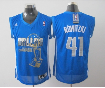 nba dallas mavericks #41 nowitzki lt.blue[2011 finals memorial edition]