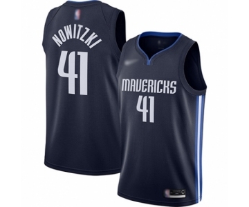 Women's Dallas Mavericks #41 Dirk Nowitzki Swingman Navy Finished Basketball Jersey - Statement Edition