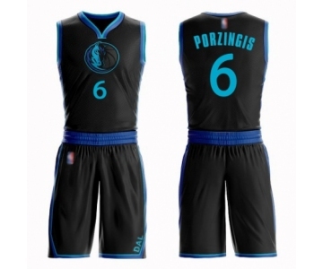 Women's Dallas Mavericks #6 Kristaps Porzingis Swingman Black Basketball Suit Jersey - City Edition