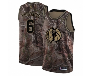 Women's Dallas Mavericks #6 Kristaps Porzingis Swingman Camo Realtree Collection Basketball Jersey