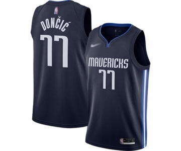 Women's Dallas Mavericks #77 Luka Doncic Swingman Navy Finished Basketball Jersey - Statement Edition