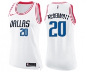 Women's Nike Dallas Mavericks #20 Doug McDermott Swingman White Pink Fashion NBA Jersey