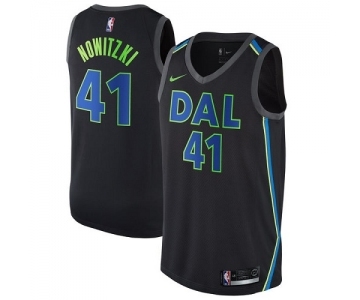 Women's Nike Dallas Mavericks #41 Dirk Nowitzki Swingman Black NBA Jersey - City Edition