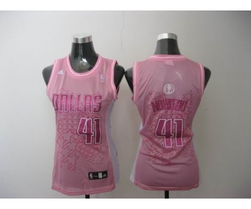 women nba dallas mavericks #41 nowitzki pink