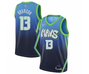 Youth Dallas Mavericks #13 Jalen Brunson Swingman Blue Basketball Jersey - 2019-20 City Edition