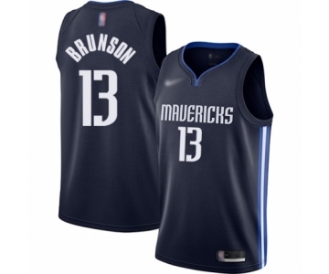 Youth Dallas Mavericks #13 Jalen Brunson Swingman Navy Finished Basketball Jersey - Statement Edition