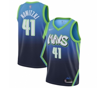 Youth Dallas Mavericks #41 Dirk Nowitzki Swingman Blue Basketball Jersey - 2019-20 City Edition