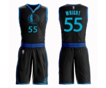 Youth Dallas Mavericks #55 Delon Wright Swingman Black Basketball Suit Jersey - City Edition