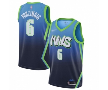 Youth Dallas Mavericks #6 Kristaps Porzingis Swingman Blue Basketball Jersey - 2019-20 City Edition