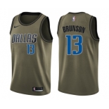Youth Nike Dallas Mavericks #13 Jalen Brunson Swingman Green Salute to Service NBA Jersey