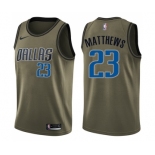 Youth Nike Dallas Mavericks #23 Wesley Matthews Swingman Green Salute to Service NBA Jersey