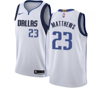 Youth Nike Dallas Mavericks #23 Wesley Matthews Swingman White NBA Jersey - Association Edition