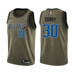 Youth Nike Dallas Mavericks #30 Seth Curry Swingman Green Salute to Service NBA Jersey