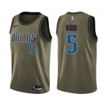 Youth Nike Dallas Mavericks #5 Jason Kidd Swingman Green Salute to Service NBA Jersey