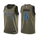 Youth Nike Dallas Mavericks #6 DeAndre Jordan Swingman Green Salute to Service NBA Jersey