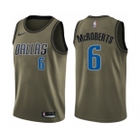 Youth Nike Dallas Mavericks #6 Josh McRoberts Swingman Green Salute to Service NBA Jersey