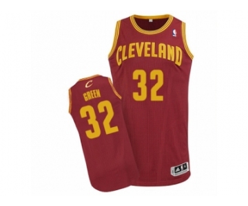 Men Adidas Cleveland Cavaliers #32 Jeff Green Authentic Wine Red Road NBA Jersey